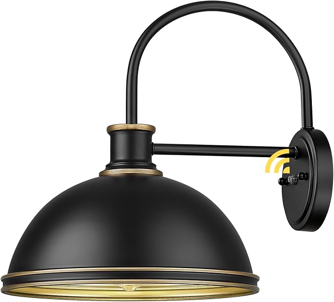 kudos Dusk to Dawn Porch Light Motion Sensor Outdoor Gooseneck Light Fixture by kudos