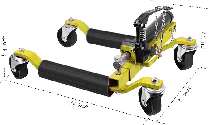 2 Pcs Car Wheel Dolly with Hydraulic Tire Jack, 1500LBS Capacity Trailer Dolly - Image 2