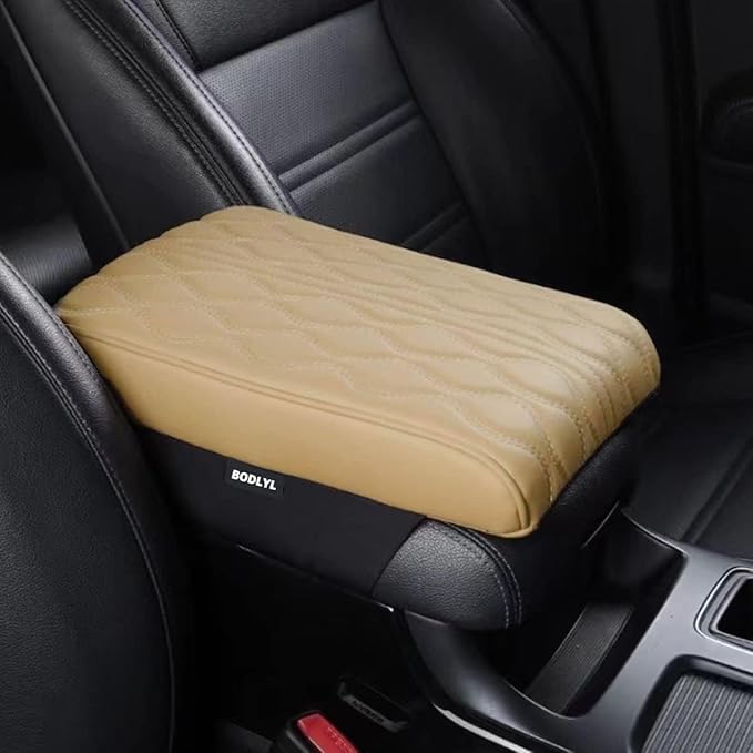 Car Center Console Cover, Memory Foam Car Armrest Cushion, Leather Arm Rest by BODLYL