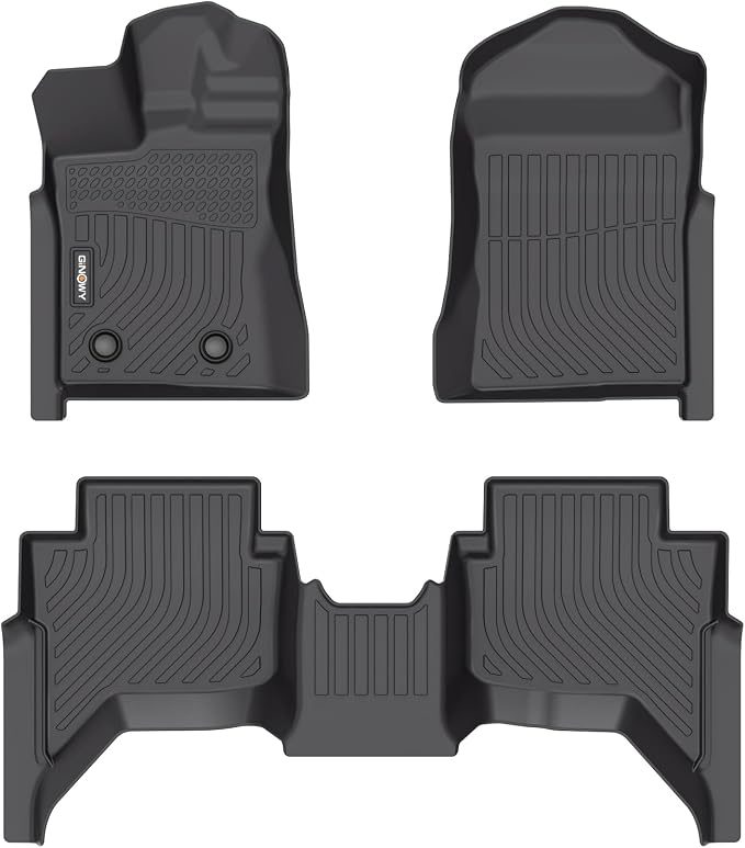 GINOWY-Floor Mats for Ford Ranger Supercrew 2024-2025, TPE All Weather Ranger by GINOWY