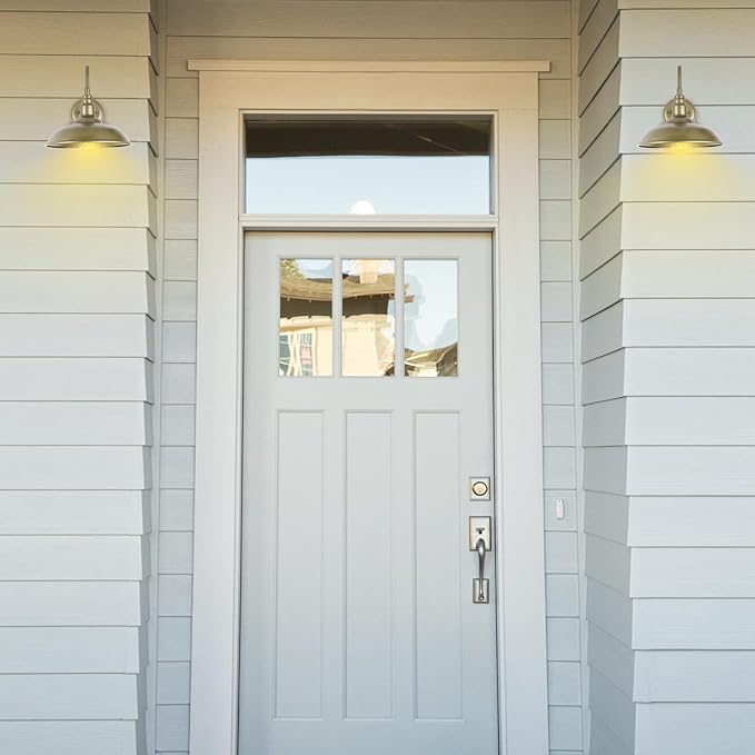 10 Inch Gooseneck Barn Light for Farmhouse, Brass Exterior Barn Style Light - Image 4