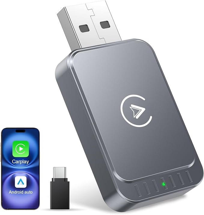 AuroraLink Wireless Carplay Adapter by Powerful2-in-1WirelessCarplayAdapterandAIBoxforYourChoice