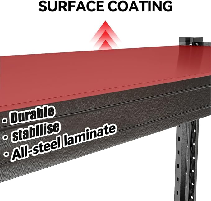 Storage Rack, Heavy Duty Metal Garage Shelving, 5 Tier Adjustable Utility Shelf - Image 4