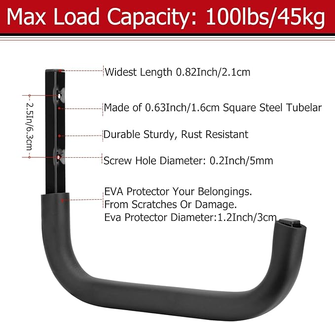 Large Garage Storage Hooks, 12.4 Inch Heavy Duty Garage Storage Organizer Wall - Image 3