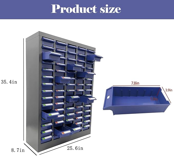 Parts Cabinet, 75 Drawers Tool Cabinet Without Door, Plastic Bolt and Nut Tool - Image 2