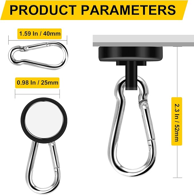 DIYMAG Magnetic Hooks, 70LBS Heavy Duty Neodymium Magnetics - Image 2