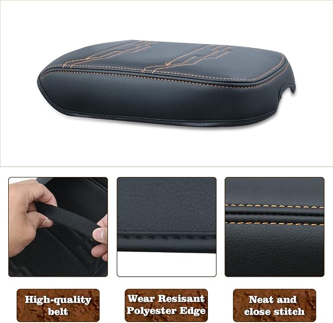 Muslogy for Frontier Center Console Pad Armrest Box Cover Vegan Leather Soft - Image 3