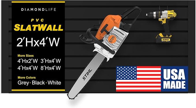 DLDIRECT Slatwall Panel Garage Wall Organizer: Heavy Duty Mounted PVC Rack by DLDIRECT