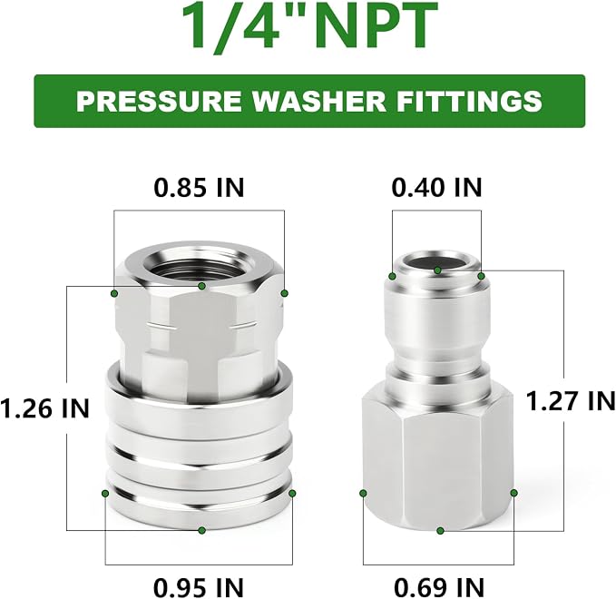 TAISHER 12PCS 304 Stainless Steel Pressure Washer Adapter Kit, Quick Connect - Image 2
