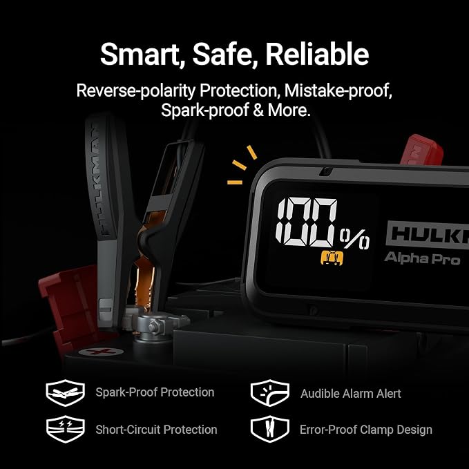 Hulkman Alpha Pro Solid Black, 2000A 74Wh Car Jump Starter Portable, - Image 7