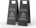 Stainless Steel Wet Floor Sign 2 Pack, 24 Inch Double-Sided Foldable Caution by CrazyAnt