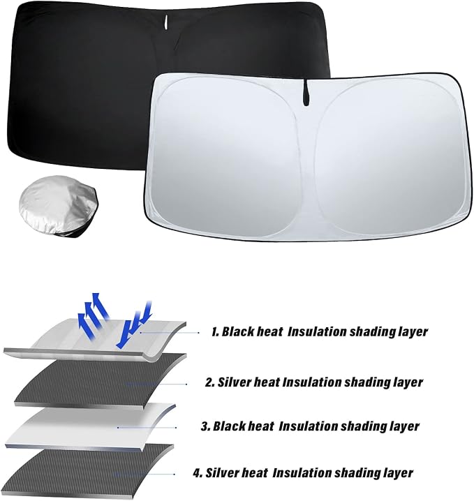 Sze Windshield Sunshade for Toyota RAV4 2019-2023 2024 2025, Foldable Front - Image 3