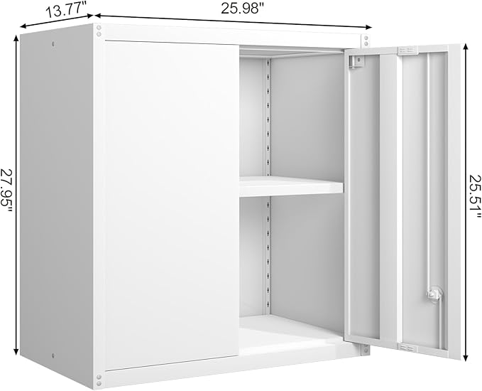 GREATMEET Metal Wall Cabinet, Wall Mounted Cabinet - Image 3