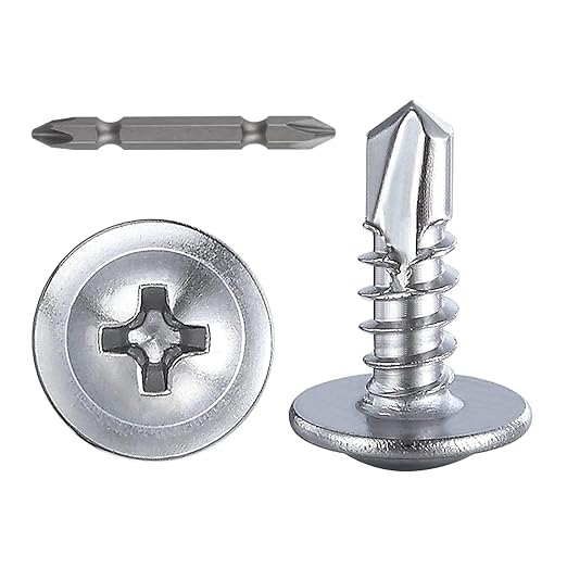 Wensilon（300pcs）#8×1/2”for Sheet Metal Self-Tapping Screws 410 Stainless Steel by Wensilon