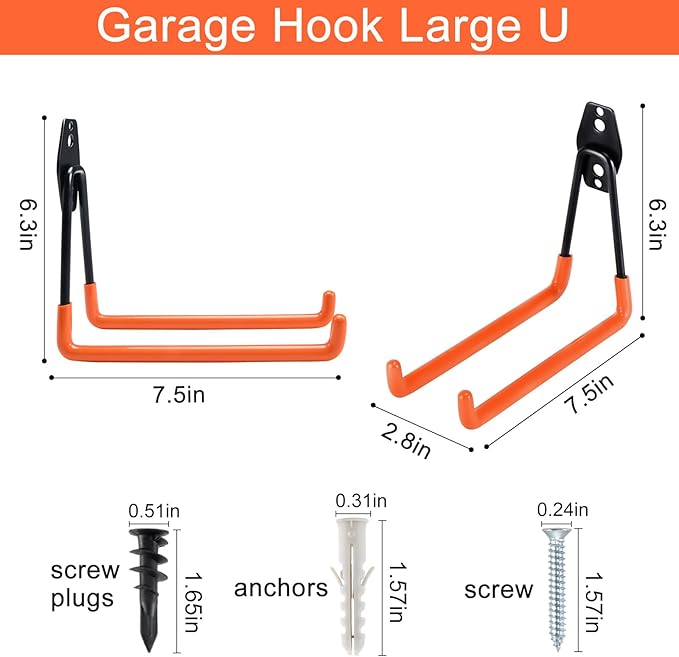 Aoben Heavy Duty Steel Garage Storage Hooks - Image 2