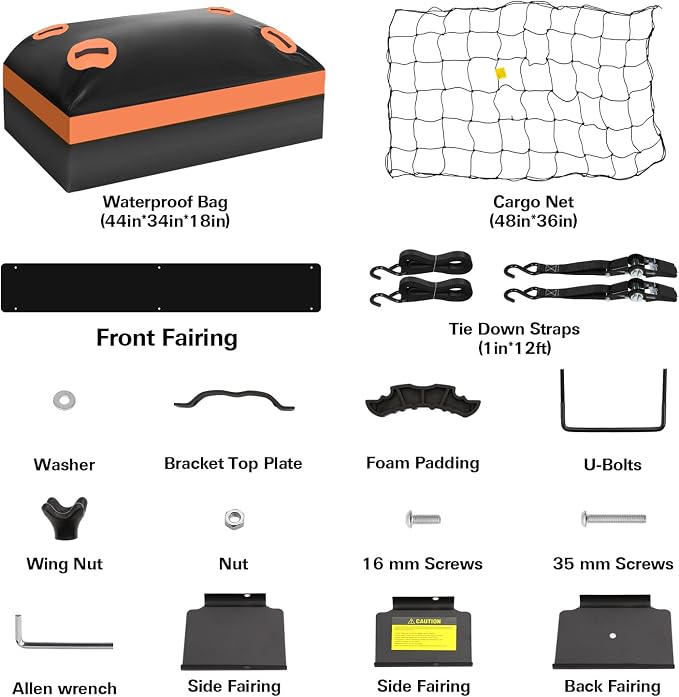 WEIZE 54" x 34" x 6" 200lb Heavy Duty Roof Rack Carrier Basket - Image 4