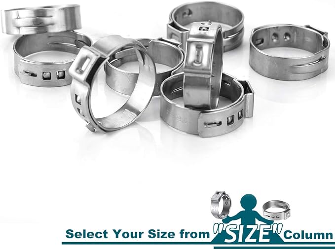 LOKMAN 50 Pack 3/4 Inch PEX Cinch Clamps, Stainless Steel Cinch Crimp Rings - Image 3