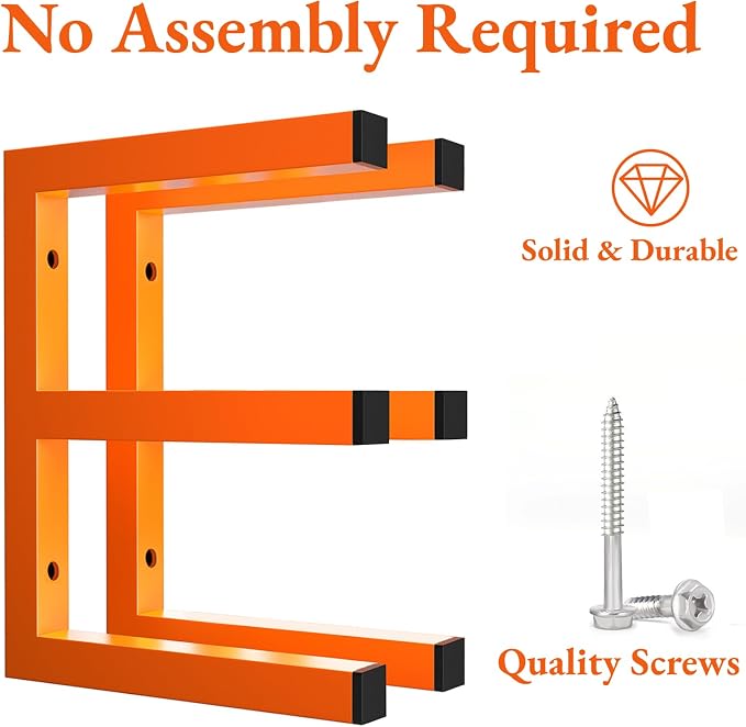 Lumber Storage Rack Wall Mount, Heavy Duty Metal Wood Organizer - Image 3