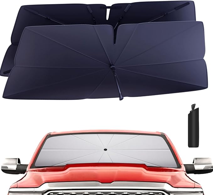 Windshield Sun Shade Umbrella: for Dodge RAM-1500-2019-2025 by HIMUMOY
