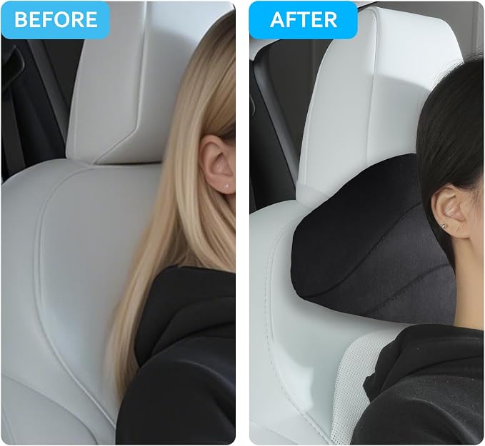 Car Headrest Pillow for Driving, Softness Ergonomic Design Universal Travel - Image 5