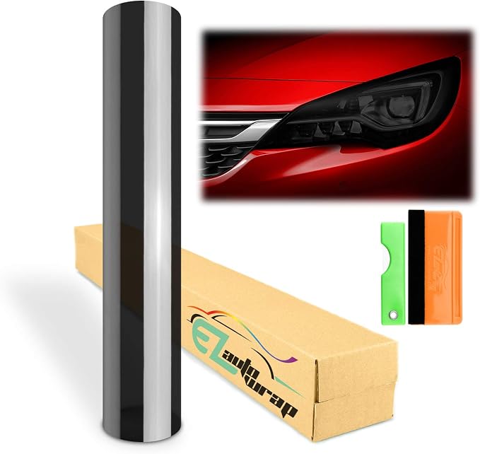 Free Tool Kit 12"x84" Glossy Dark Black Smoke Headlight Taillight Fog Light by Unknown