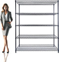 60"x24"x72" Black 5-Tier Premium Metal Wire Shelving NSF 4000 LBS MAX Capacity by UtilityBasics