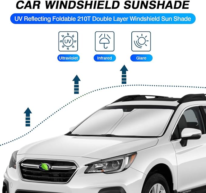 KUST Windshield Sun Shade for 2015 2016 2017 2018 2019 Subaru Outback Wagon - Image 2