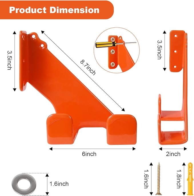 Chainsaw Hanger, 1 Pack Durable Chainsaw Holder, Heavy Duty Wall Mount Hanger - Image 5