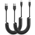 Coiled USB C Cable for Car 2Pack 3ft, USB to USBC Coiled Cord for iPhone 16 15 by Unknown