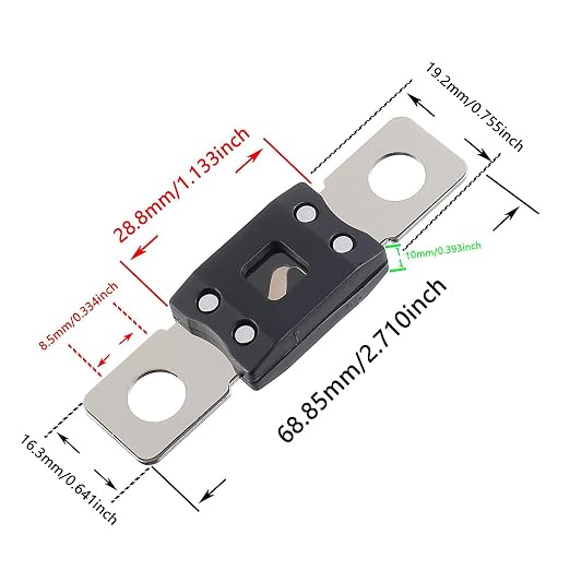 250A MEGA High Current Fuse - 250 Amp Bolt-on Fuse - Image 2