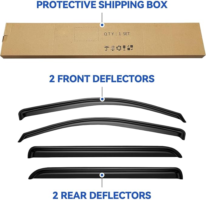 Window Visors Rain Guards for 2014-2018 Chevy Silverado/GMC Sierra 1500 - Image 6