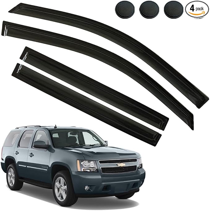 Rain Guards for Chevrolet Tahoe/GMC Yukon 2015-2020, Tape-on Side Window by LETINGFAR