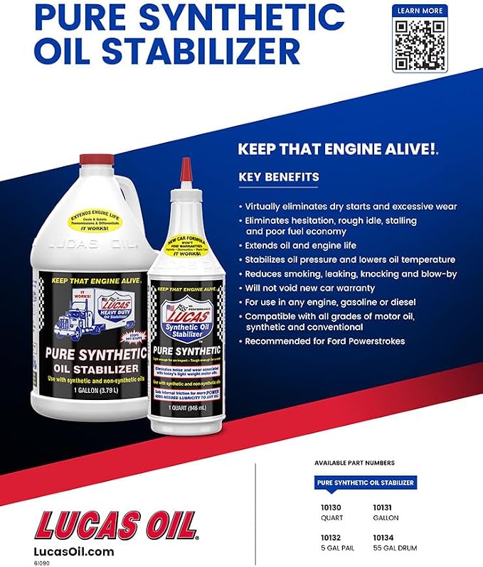 Lucas Oil 10130 Pure Synthetic Oil Stabilizer - Image 3