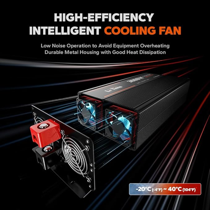 LiTime 3000W Pure Sine Wave Inverter 12V DC to 120V AC Converter - Image 4