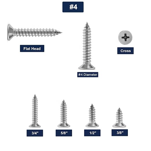 #4 x 3/8" Wood Screw 100Pcs 18-8 Stainless Steel Screws Flat Head Phillips Fast - Image 3