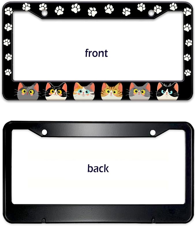 Cats Paw License Plate Frame, Cute Cartoon Cat Animal License Hloder Covers Tag - Image 8