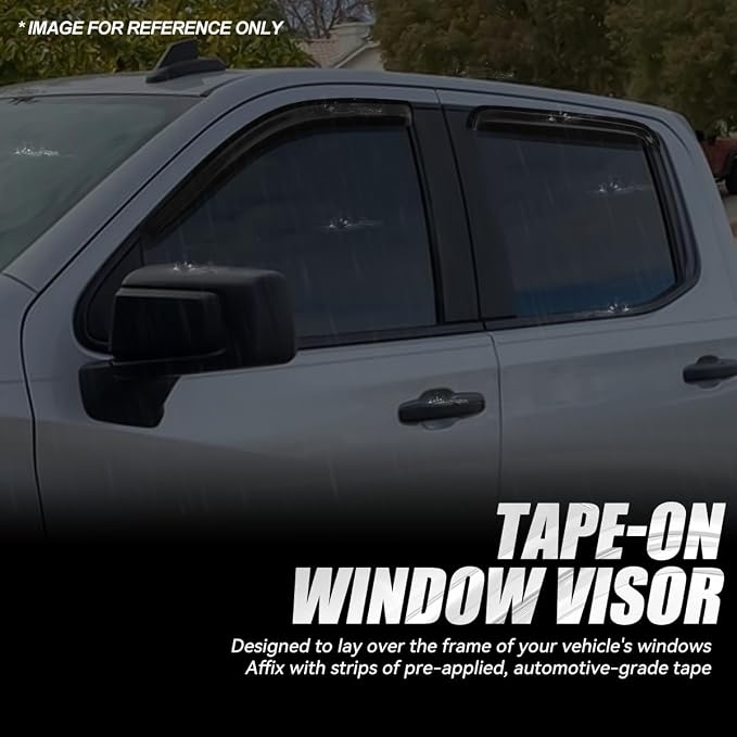 Auto Dynasty Set of 4 Carbon Fiber Pattern Window Visors Compatible - Image 3