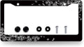 Black White Cherry Blossom License Plate Frame Butterfly Flower License Plate by RNKATIH