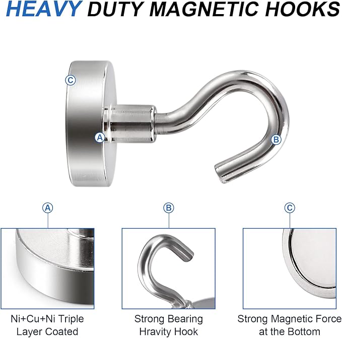 LOVIMAG Strong Magnetic Hooks, 30lbs Magnetic Hooks - Image 5