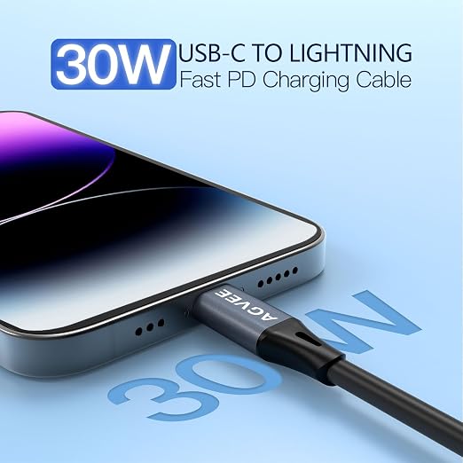AGVEE 2 Pack 5ft Coiled Short USB to Lightning Charging Cable 3A Fast Charger - Image 2