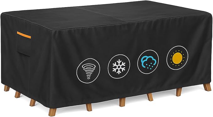 Outdoor Waterproof Furniture Cover, 76W x 54L x 28H inches Heavy Duty 600D by BRUXOLAY
