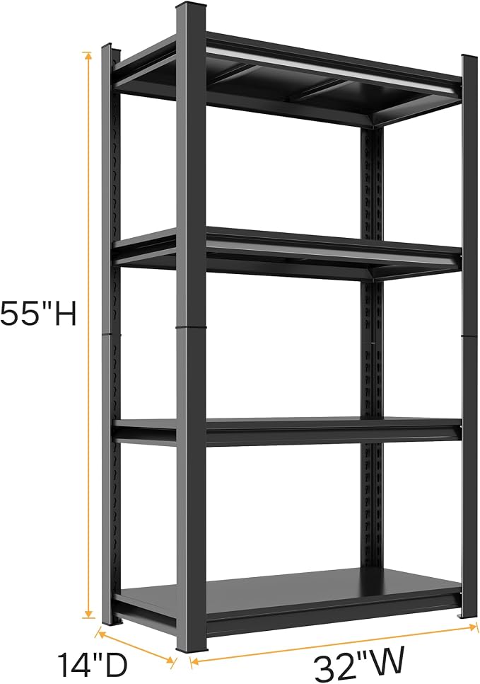 55" H Garage Shelving 2400LBS Capacity Heavy Duty Storage Shelves, Adjustable 4 - Image 3