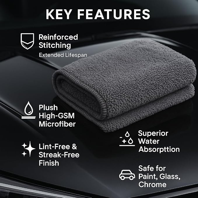 3 Pack Reusable Pak Details Micro Fiber Towels Car Detailing | 16x16 - Image 2