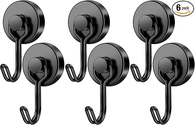 FINDMAG Black Magnetic Hooks, 60 LB+ Magnetic Hooks Heavy Duty 2025 Cruise Ship by FINDMAG