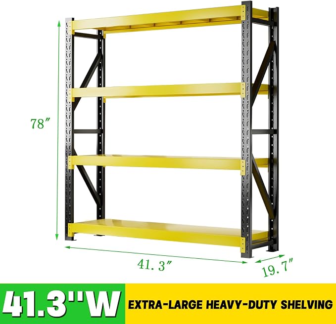 3000LBS Heavy Duty Storage Shelves, 4-Tier Adjustable Garage Organization - Image 3