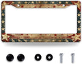Retro American Flag License Plate Frame USA Flag Patriotic License Plate Holder by BRAGHRTED