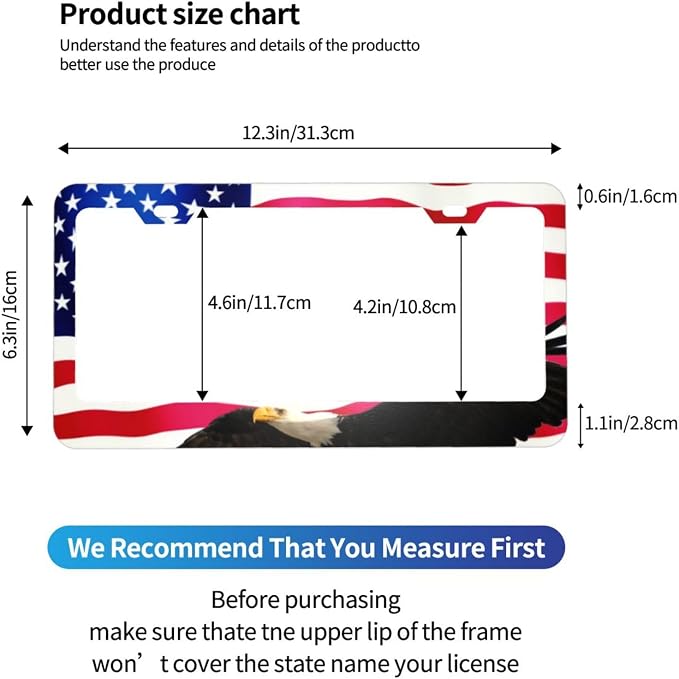 American Flag License Plate Frame American Flag License Plate Holder American - Image 3