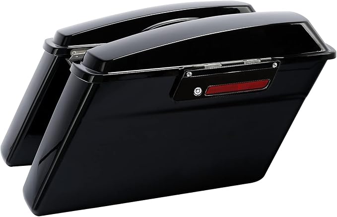 XFMT Vivid Black Hard Saddlebags Saddle Bags Trunk Black Latches W/Chrome - Image 4
