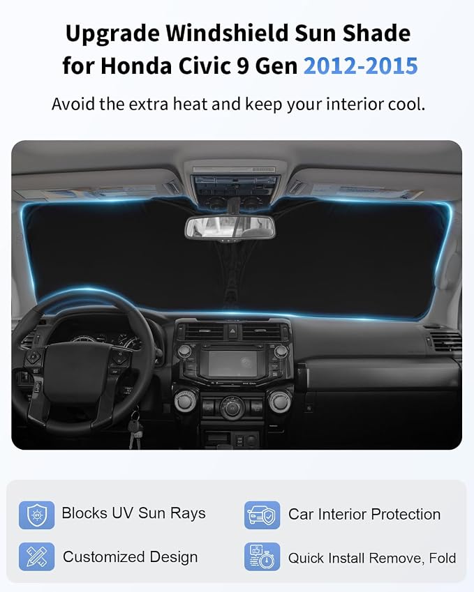 Custom Fit for Civic Car Windshield Sunshade for Honda Civic 9 Generation - Image 4