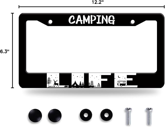 Camping Life License Plate Frame Forest Night Deer License Plate Frames - Image 8